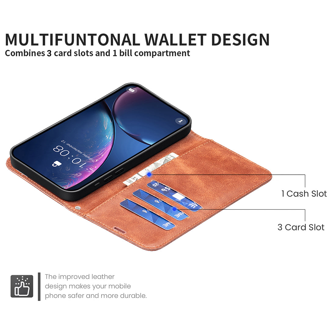 For Xiaomi Poco M8 Pro 5G / Redmi Note 15 Pro+ 5G (Global) Case Shockproof PU Leather Cover with Wallet Card Slots - Brown