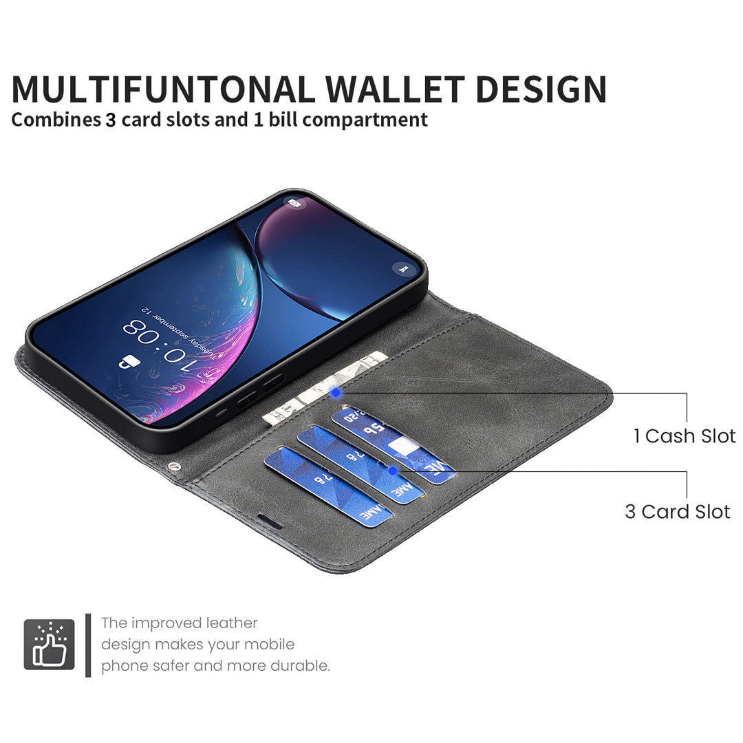 For Xiaomi Poco M8 Pro 5G / Redmi Note 15 Pro+ 5G (Global) Case Shockproof PU Leather Cover with Wallet Card Slots - Black