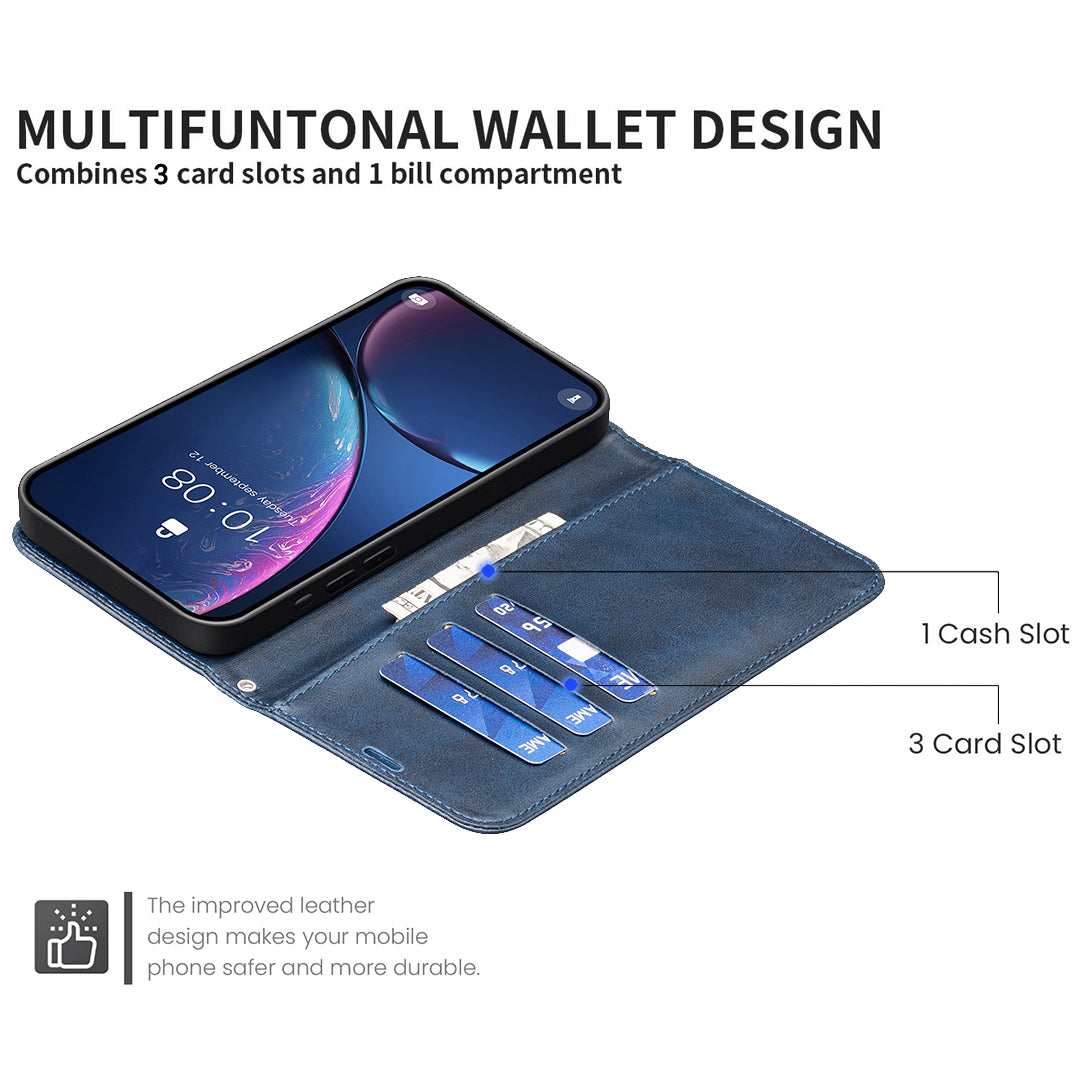 For Xiaomi Poco M8 Pro 5G / Redmi Note 15 Pro+ 5G (Global) Case Shockproof PU Leather Cover with Wallet Card Slots - Blue
