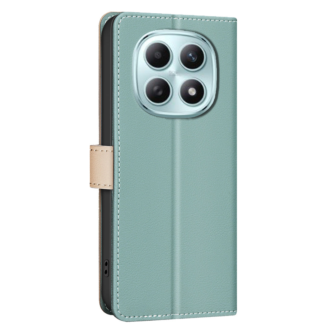 For Xiaomi Poco M8 Pro 5G / Redmi Note 15 Pro+ 5G (Global) Leather Case BINFEN COLOR Splicing Color RFID Blocking Wallet Stand Phone Cover - Green