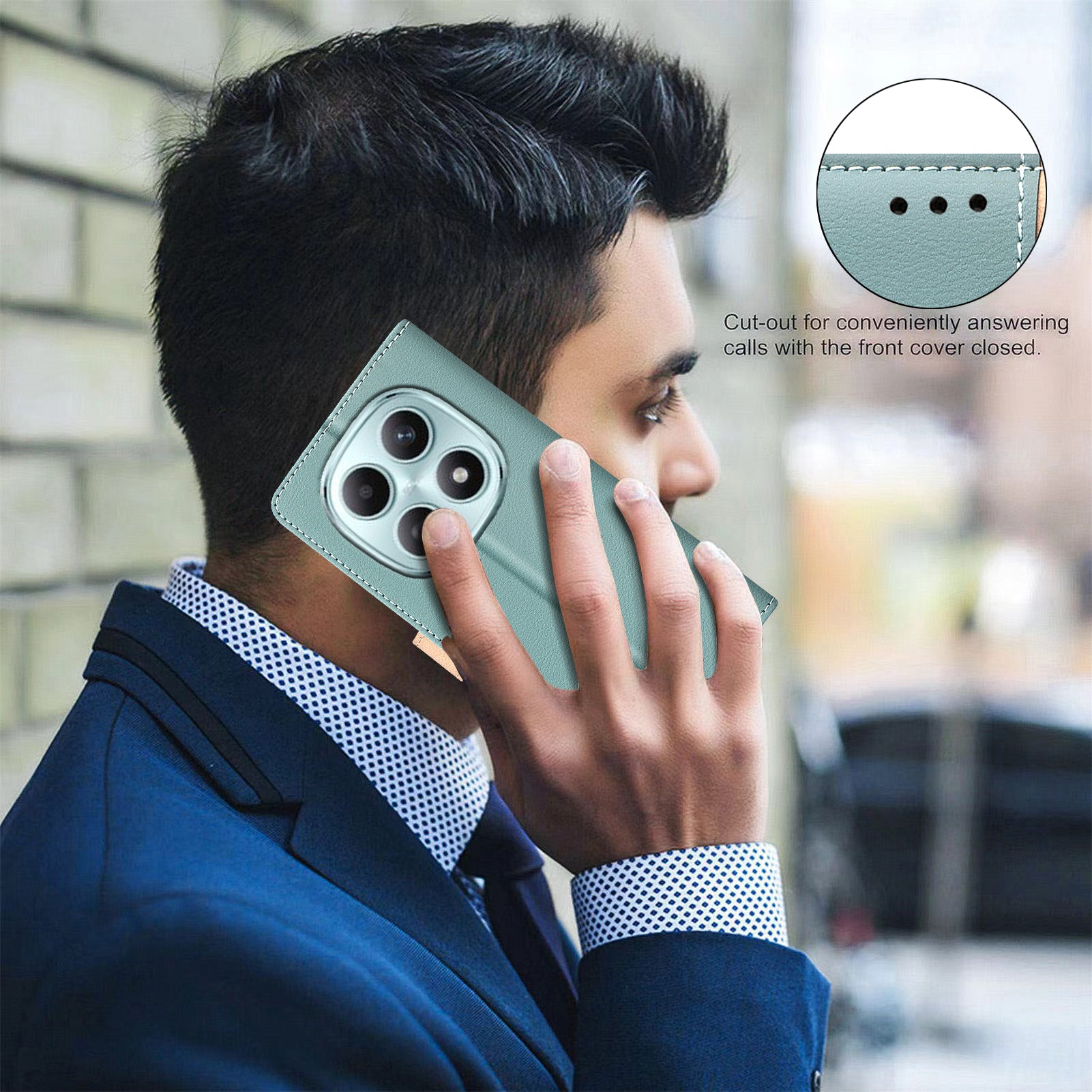 For Xiaomi Poco M8 Pro 5G / Redmi Note 15 Pro+ 5G (Global) Leather Case BINFEN COLOR Splicing Color RFID Blocking Wallet Stand Phone Cover - Green