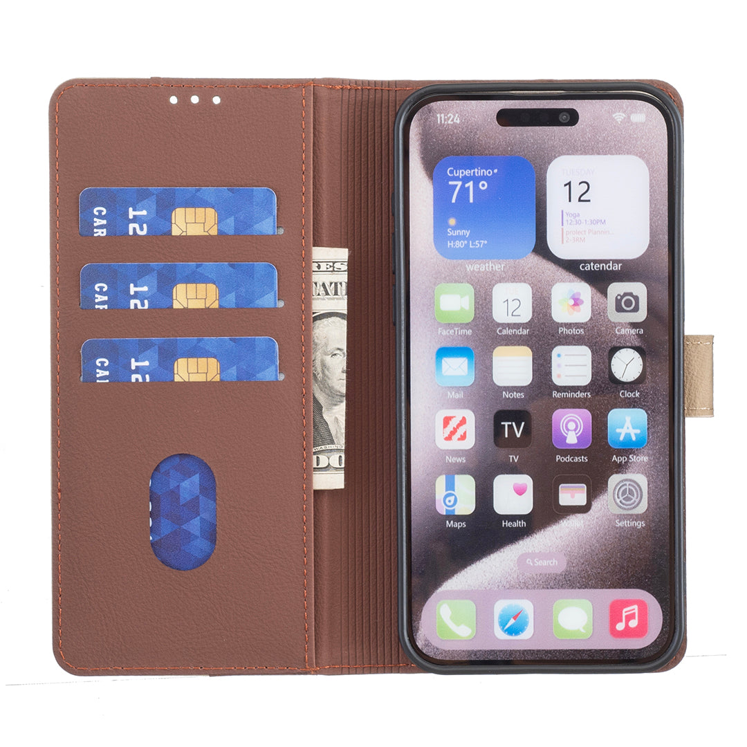 For Xiaomi Poco M8 Pro 5G / Redmi Note 15 Pro+ 5G (Global) Leather Case BINFEN COLOR Splicing Color RFID Blocking Wallet Stand Phone Cover - Brown