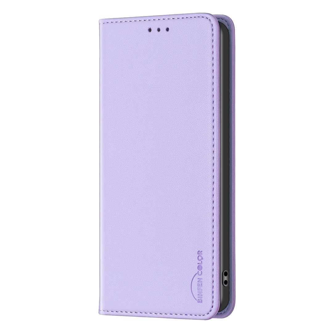 For Xiaomi Redmi Note 15 Pro 5G (Global) Leather Case BINFEN COLOR BF18 Phone Stand Cover with Card Slots - Purple