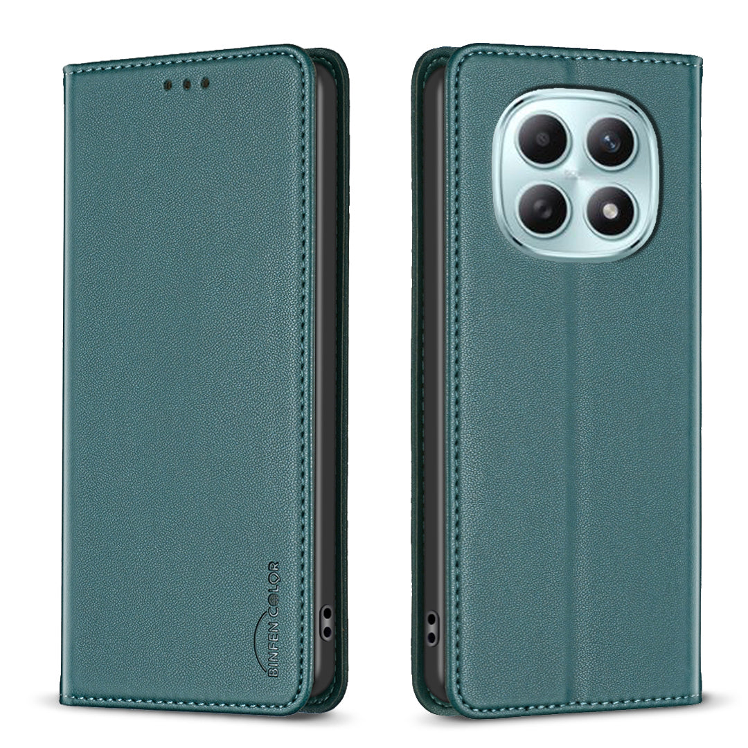 For Xiaomi Poco M8 Pro 5G / Redmi Note 15 Pro+ 5G (Global) Leather Case BINFEN COLOR BF18 Phone Stand Cover with Card Slots - Green