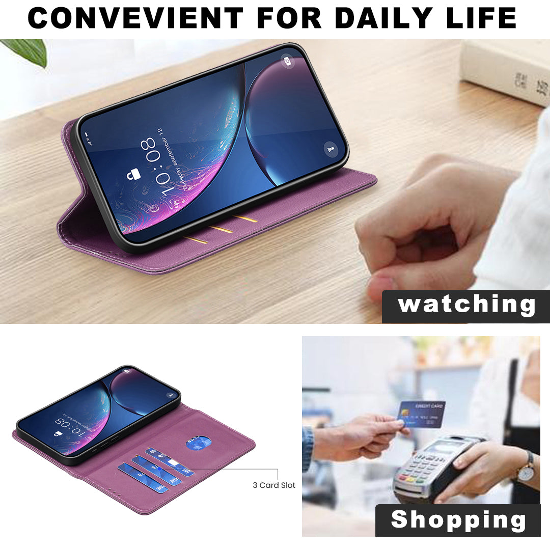 For Xiaomi Poco M8 Pro 5G / Redmi Note 15 Pro+ 5G (Global) Leather Case BINFEN COLOR BF18 Phone Stand Cover with Card Slots - Dark Purple