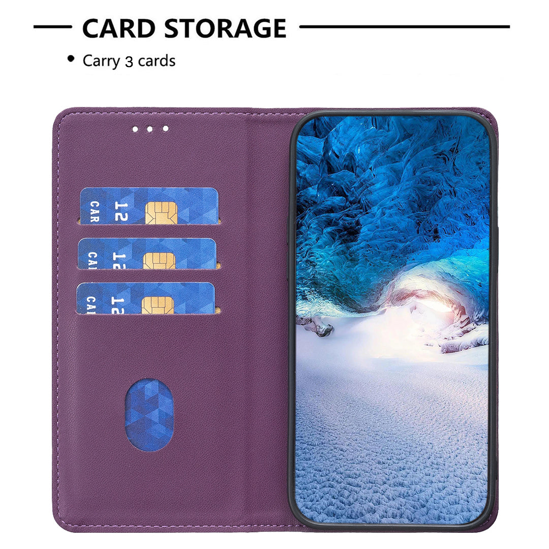 For Xiaomi Poco M8 Pro 5G / Redmi Note 15 Pro+ 5G (Global) Leather Case BINFEN COLOR BF18 Phone Stand Cover with Card Slots - Dark Purple