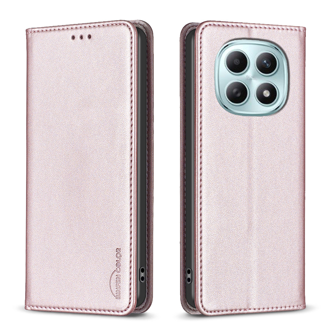 For Xiaomi Poco M8 Pro 5G / Redmi Note 15 Pro+ 5G (Global) Leather Case BINFEN COLOR BF18 Phone Stand Cover with Card Slots - Rose Gold