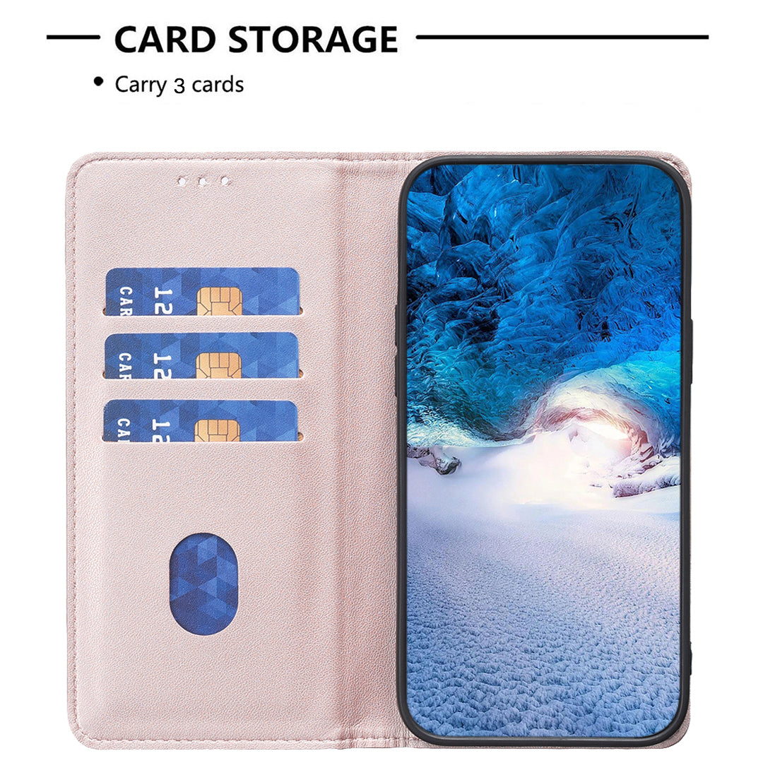 For Xiaomi Poco M8 Pro 5G / Redmi Note 15 Pro+ 5G (Global) Leather Case BINFEN COLOR BF18 Phone Stand Cover with Card Slots - Rose Gold