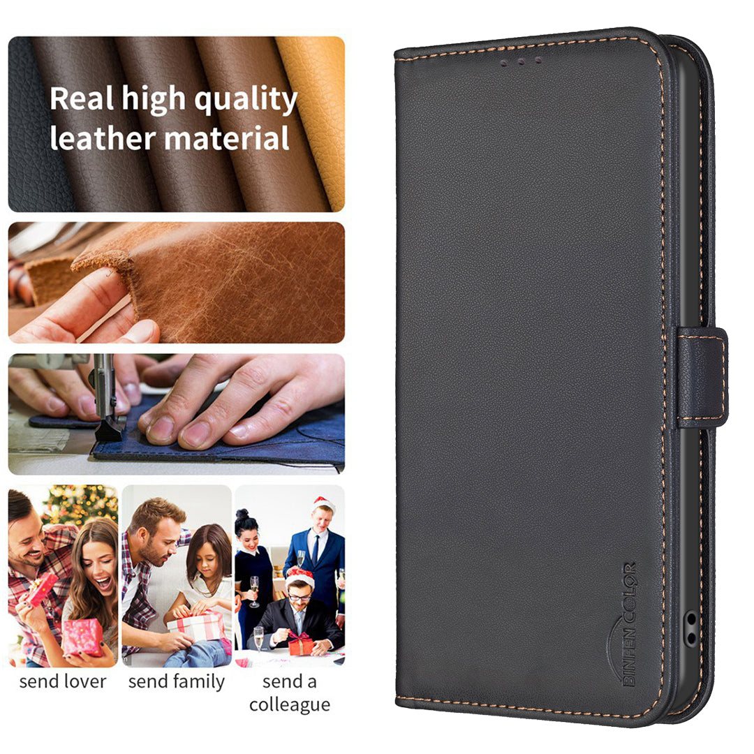 For Xiaomi Redmi Note 15 Pro 5G (Global) Case BINFEN COLOR BF31  PU Leather Flip Folio Phone Wallet Cover - Black
