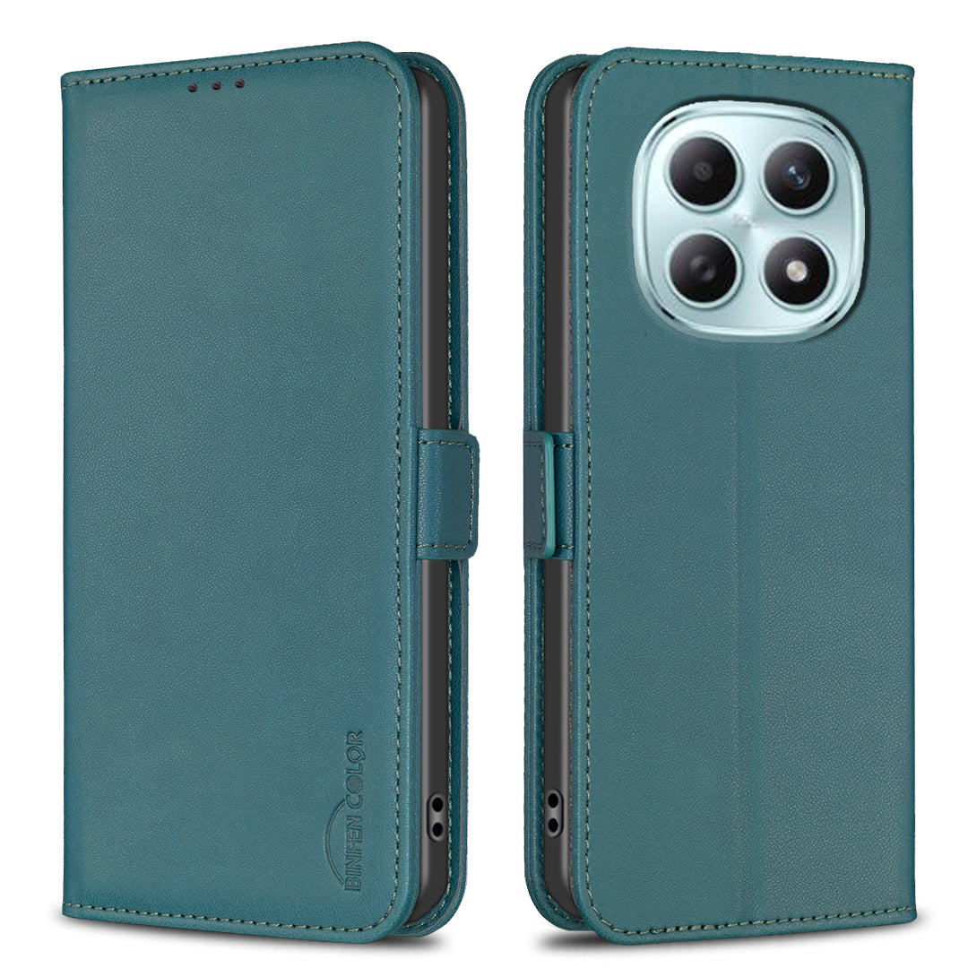 For Xiaomi Poco M8 Pro 5G / Redmi Note 15 Pro+ 5G (Global) Case BINFEN COLOR BF31  PU Leather Flip Folio Phone Wallet Cover - Green