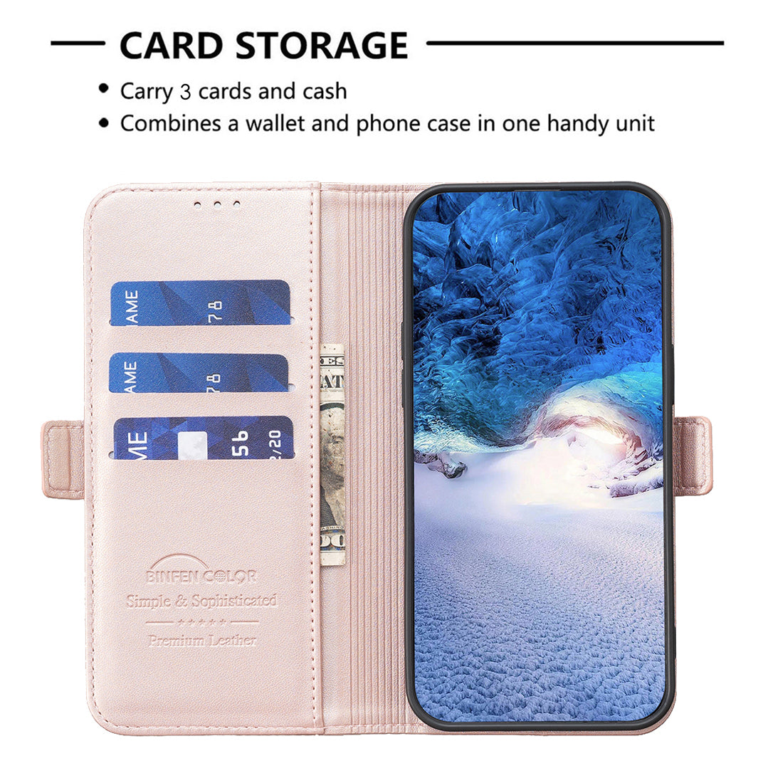 For Xiaomi Poco M8 Pro 5G / Redmi Note 15 Pro+ 5G (Global) Case BINFEN COLOR BF31  PU Leather Flip Folio Phone Wallet Cover - Pink