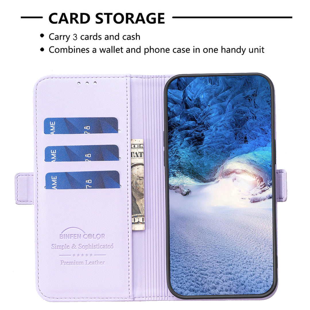 For Xiaomi Poco M8 Pro 5G / Redmi Note 15 Pro+ 5G (Global) Case BINFEN COLOR BF31  PU Leather Flip Folio Phone Wallet Cover - Purple