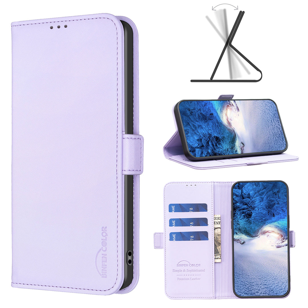 For Xiaomi Poco M8 Pro 5G / Redmi Note 15 Pro+ 5G (Global) Case BINFEN COLOR BF31  PU Leather Flip Folio Phone Wallet Cover - Purple