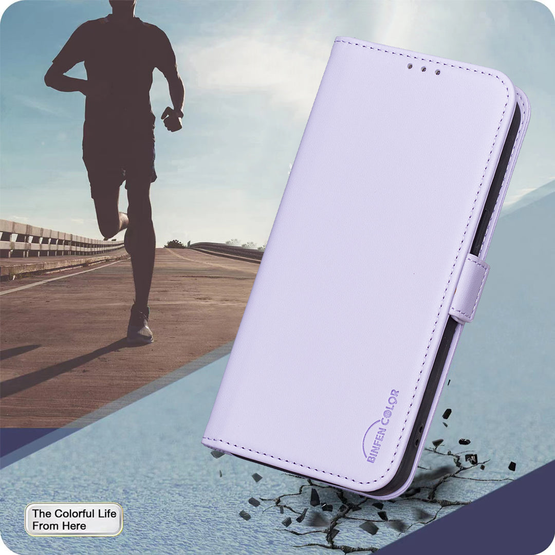 For Xiaomi Poco M8 Pro 5G / Redmi Note 15 Pro+ 5G (Global) Case BINFEN COLOR BF31  PU Leather Flip Folio Phone Wallet Cover - Purple