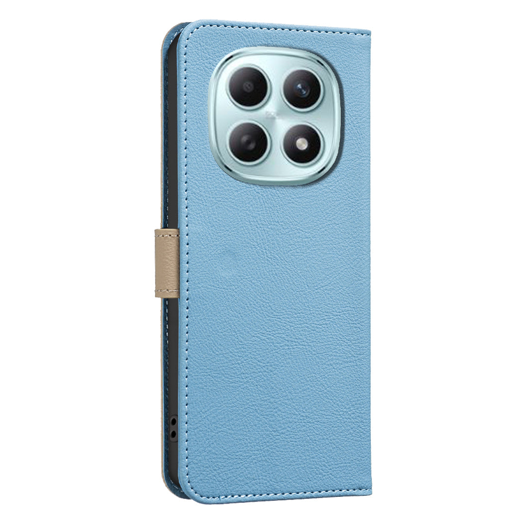For Xiaomi Redmi Note 15 Pro 5G (Global) Leather Case BINFEN COLOR BF36 Floral Pattern Phone Cover RFID Blocking Wallet Stand - Baby Blue