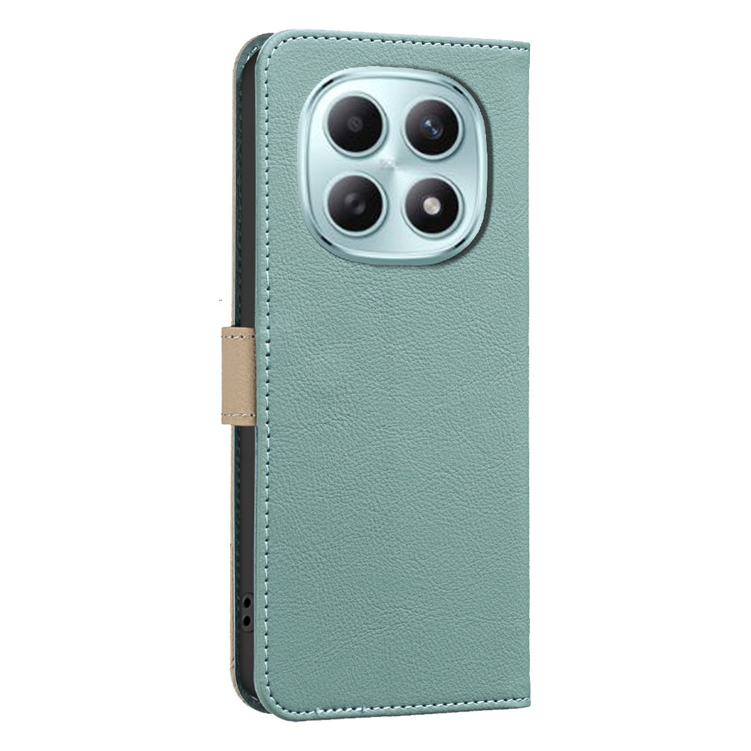 For Xiaomi Poco M8 Pro 5G / Redmi Note 15 Pro+ 5G (Global) Leather Case BINFEN COLOR BF36 Floral Pattern Phone Cover RFID Blocking Wallet Stand - Green
