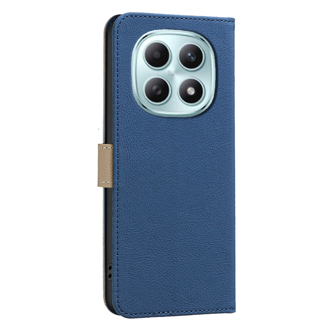 For Xiaomi Poco M8 Pro 5G / Redmi Note 15 Pro+ 5G (Global) Leather Case BINFEN COLOR BF36 Floral Pattern Phone Cover RFID Blocking Wallet Stand - Dark Blue