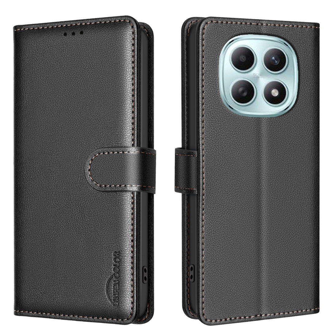 For Xiaomi Redmi Note 15 Pro 5G (Global) Leather Case BINFEN COLOR BF32 Wallet RFID Blocking Phone Cover - Black
