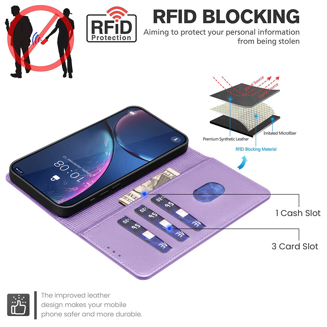 For Xiaomi Redmi Note 15 Pro 5G (Global) Leather Case BINFEN COLOR BF32 Wallet RFID Blocking Phone Cover - Purple