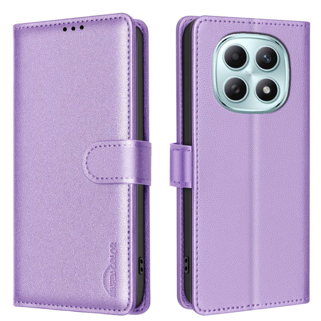 For Xiaomi Poco M8 Pro 5G / Redmi Note 15 Pro+ 5G (Global) Leather Case BINFEN COLOR BF32 Wallet RFID Blocking Phone Cover - Purple