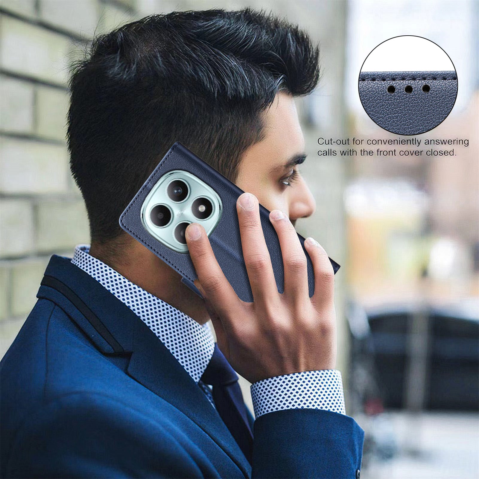 For Xiaomi Poco M8 Pro 5G / Redmi Note 15 Pro+ 5G (Global) Leather Case BINFEN COLOR BF32 Wallet RFID Blocking Phone Cover - Blue