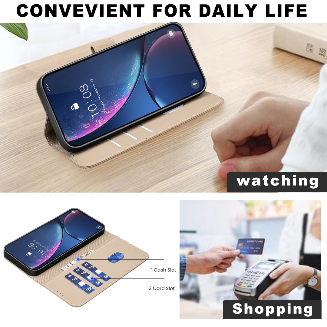 For Xiaomi Redmi Note 15 Pro 5G (Global) Case BINFEN COLOR BF35 Geometry Imprinted Leather Phone Cover RFID Blocking Wallet Stand - Beige