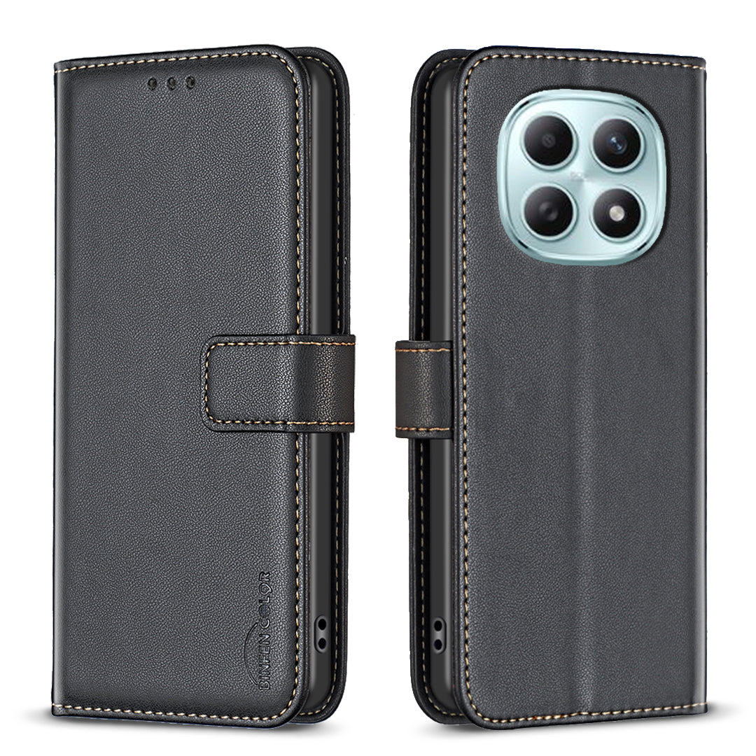 For Xiaomi Redmi Note 15 Pro 5G (Global) Phone Case BINFEN COLOR BF17 Wallet Folio Flip Leather Cover - Black