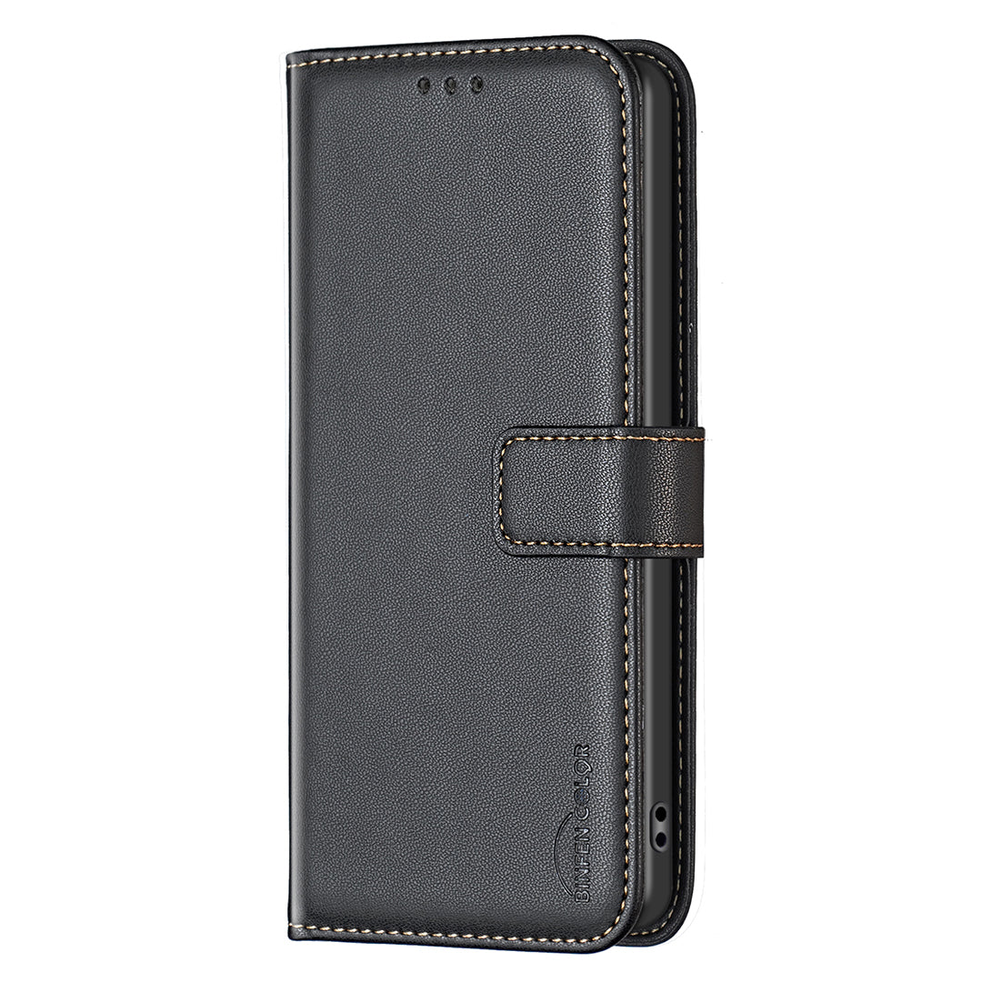 For Xiaomi Redmi Note 15 Pro 5G (Global) Phone Case BINFEN COLOR BF17 Wallet Folio Flip Leather Cover - Black
