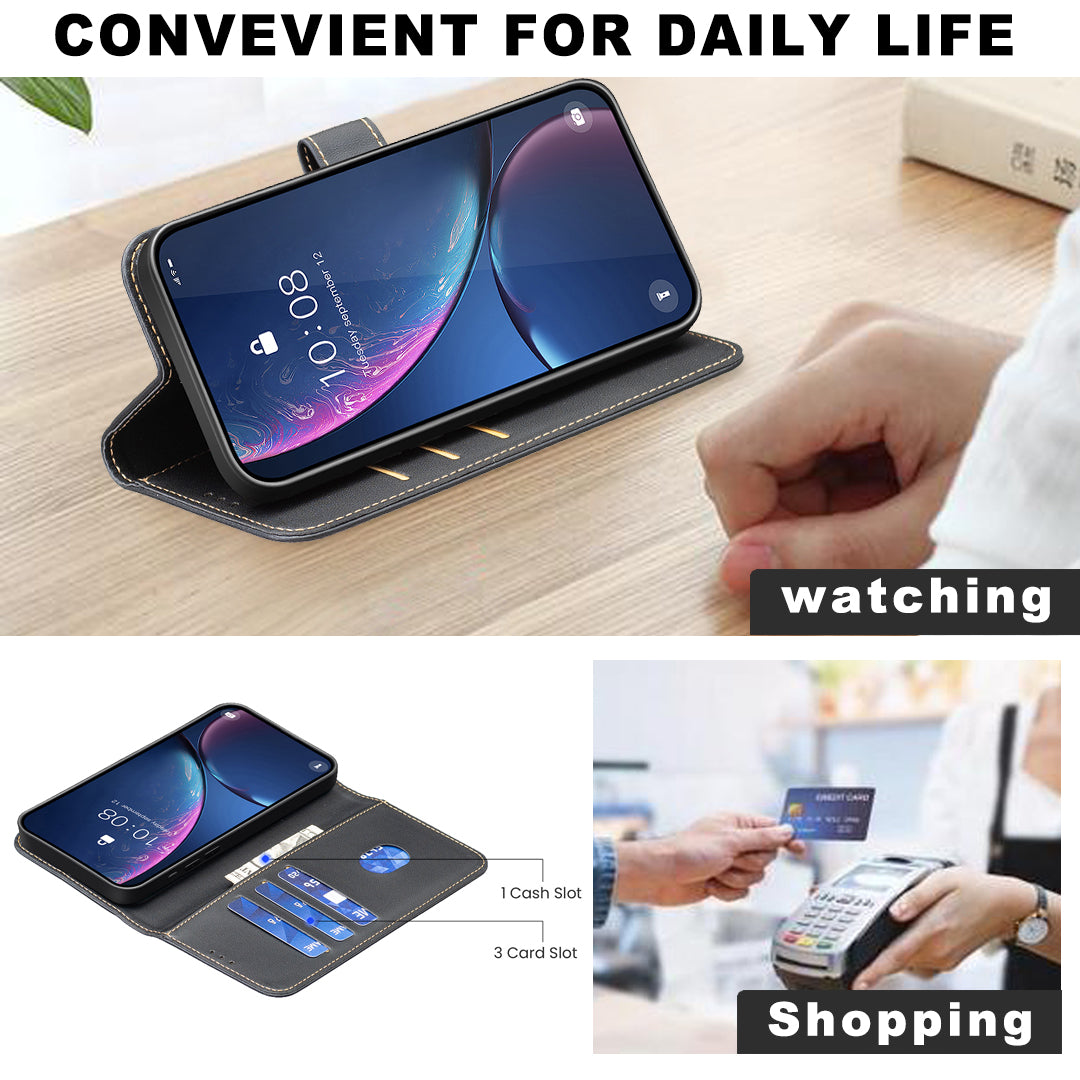 For Xiaomi Redmi Note 15 Pro 5G (Global) Phone Case BINFEN COLOR BF17 Wallet Folio Flip Leather Cover - Black