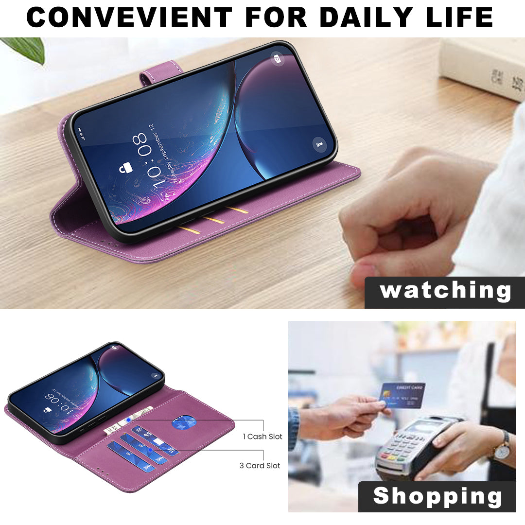 For Xiaomi Poco M8 Pro 5G / Redmi Note 15 Pro+ 5G (Global) Phone Case BINFEN COLOR BF17 Wallet Folio Flip Leather Cover - Dark Purple
