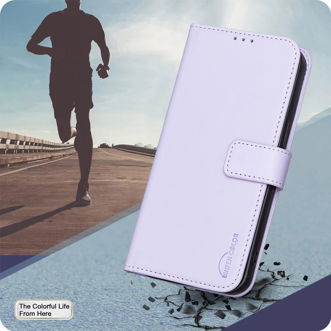 For Xiaomi Poco M8 Pro 5G / Redmi Note 15 Pro+ 5G (Global) Phone Case BINFEN COLOR BF17 Wallet Folio Flip Leather Cover - Purple