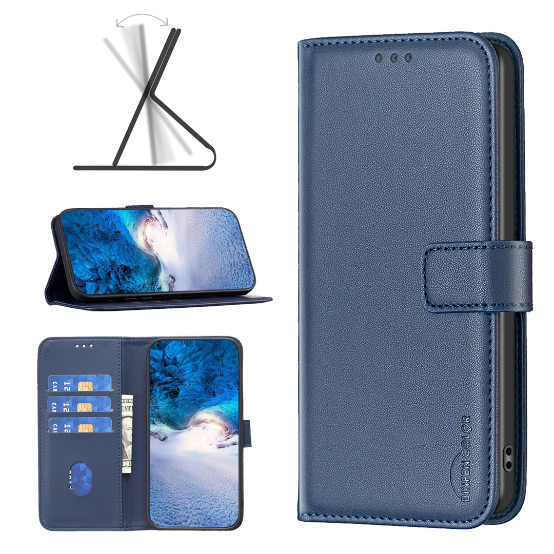 For Xiaomi Poco M8 Pro 5G / Redmi Note 15 Pro+ 5G (Global) Phone Case BINFEN COLOR BF17 Wallet Folio Flip Leather Cover - Blue