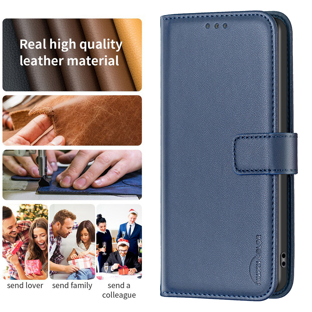 For Xiaomi Poco M8 Pro 5G / Redmi Note 15 Pro+ 5G (Global) Phone Case BINFEN COLOR BF17 Wallet Folio Flip Leather Cover - Blue