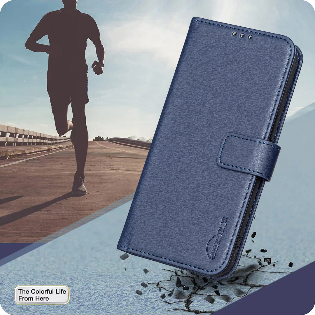 For Xiaomi Poco M8 Pro 5G / Redmi Note 15 Pro+ 5G (Global) Phone Case BINFEN COLOR BF17 Wallet Folio Flip Leather Cover - Blue