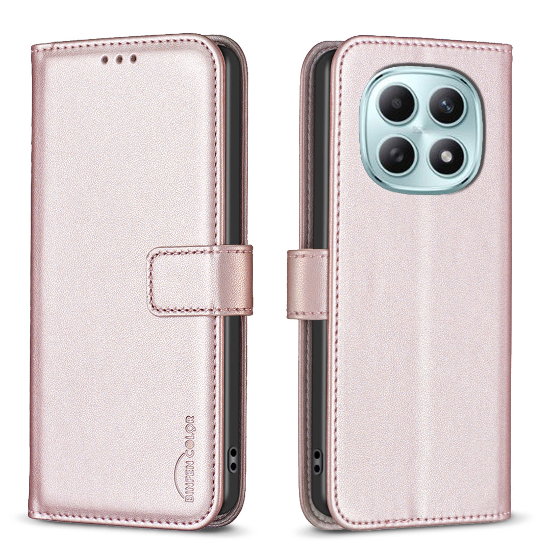 For Xiaomi Poco M8 Pro 5G / Redmi Note 15 Pro+ 5G (Global) Phone Case BINFEN COLOR BF17 Wallet Folio Flip Leather Cover - Rose Gold