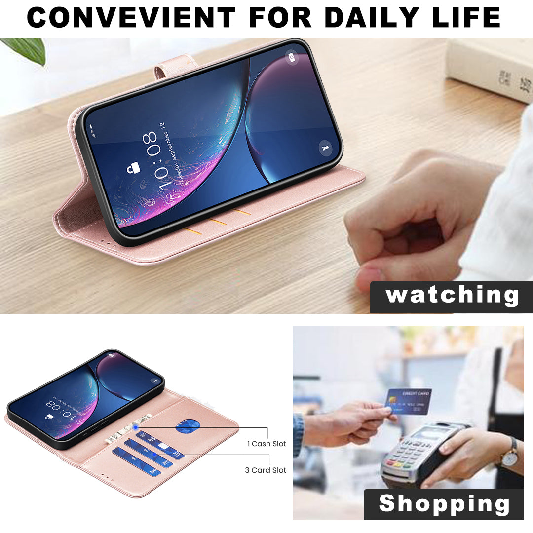For Xiaomi Poco M8 Pro 5G / Redmi Note 15 Pro+ 5G (Global) Phone Case BINFEN COLOR BF17 Wallet Folio Flip Leather Cover - Rose Gold