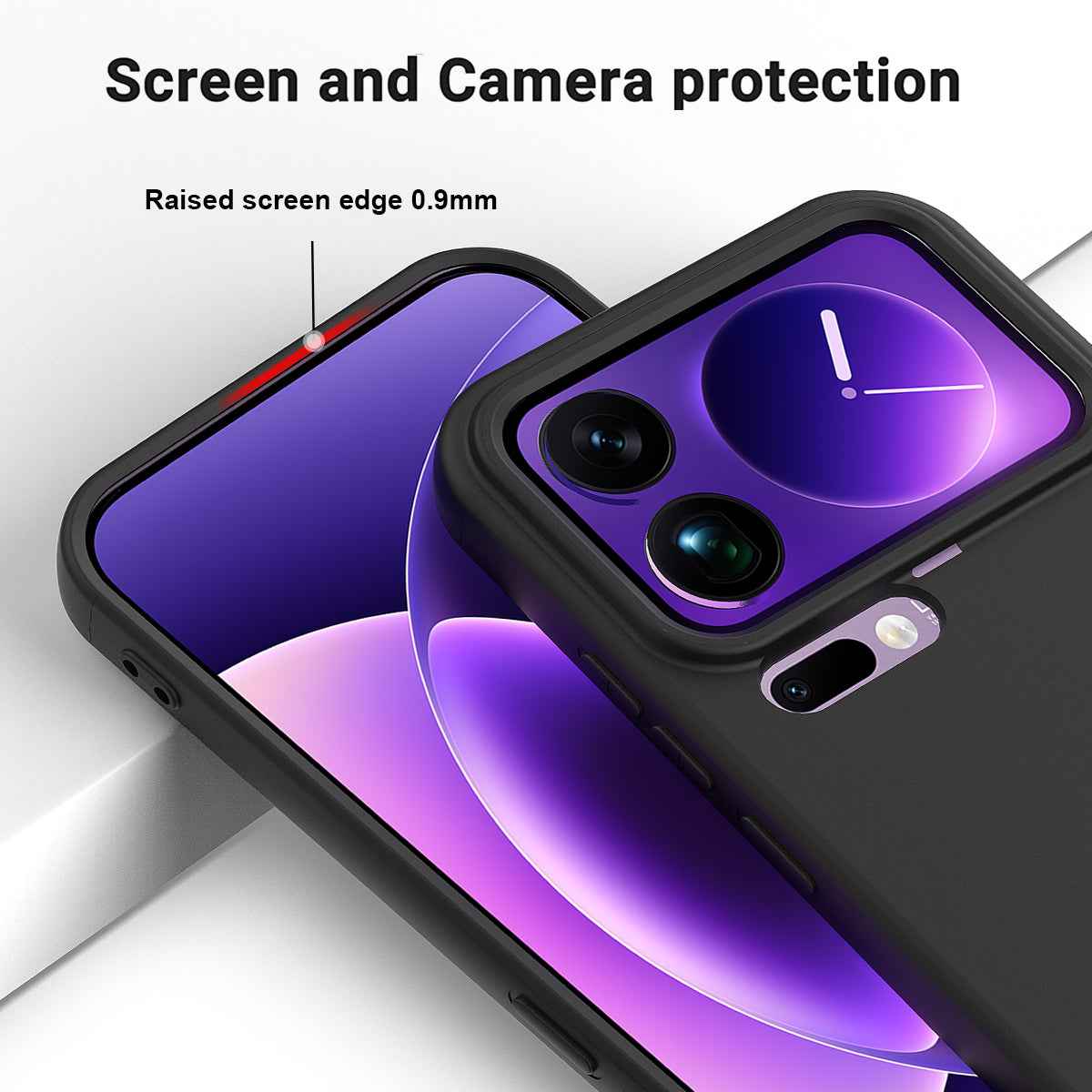 For Xiaomi 17 Pro Liquid Silicone Case Phone Back Cover with Hand Strap - Black