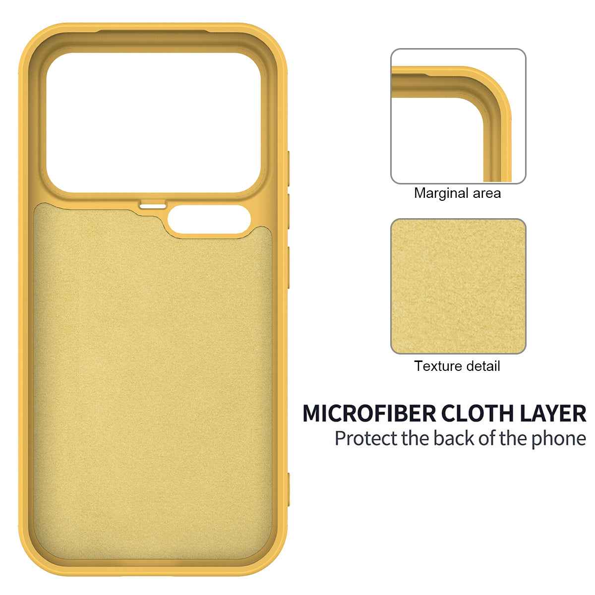 For Xiaomi 17 Pro Liquid Silicone Case Phone Back Cover with Hand Strap - Yellow