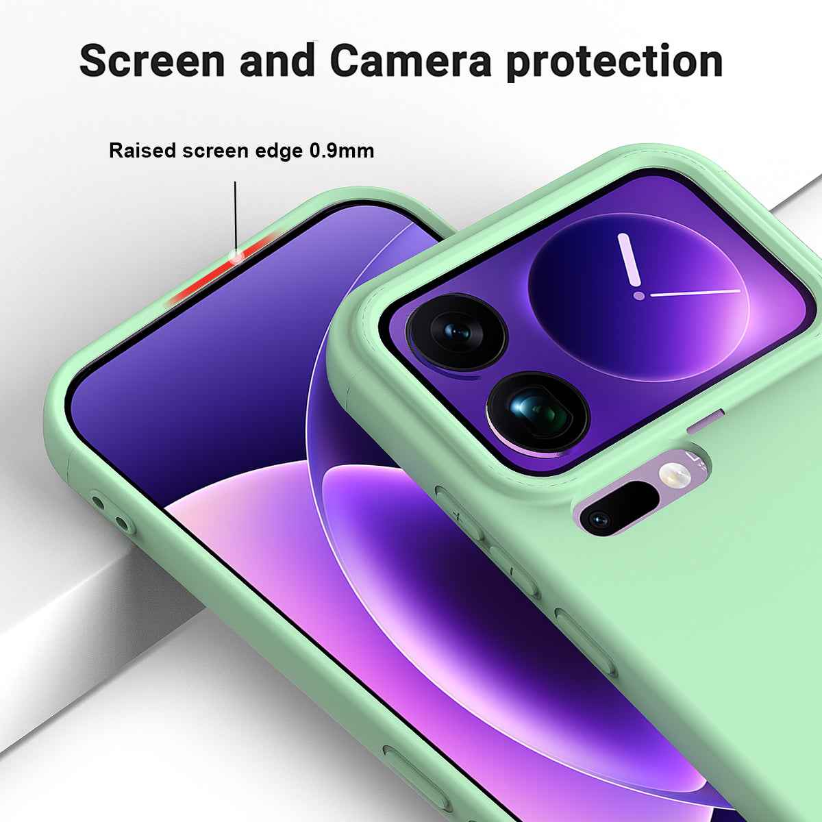 For Xiaomi 17 Pro Liquid Silicone Case Phone Back Cover with Hand Strap - Green