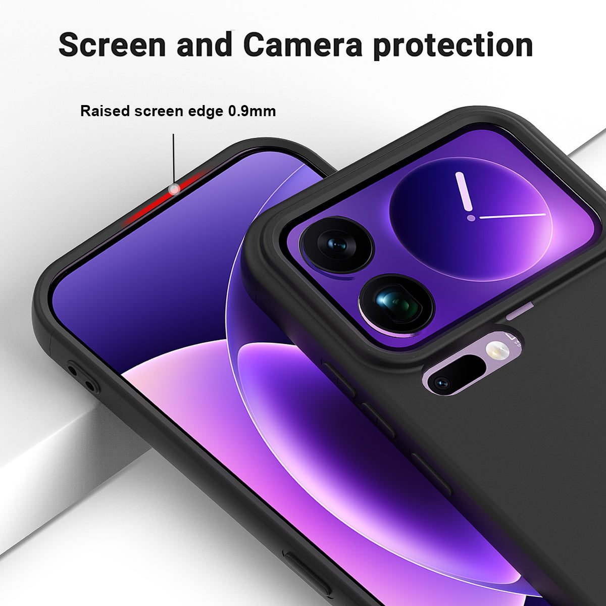 For Xiaomi 17 Pro Max Liquid Silicone Case Phone Back Cover with Hand Strap - Black