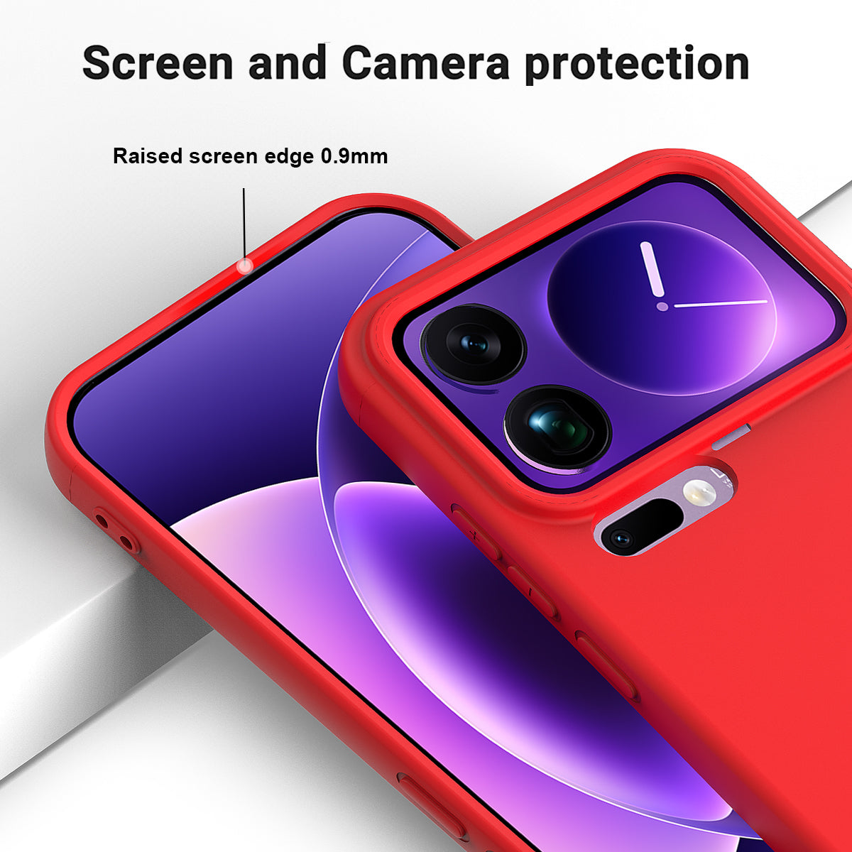 For Xiaomi 17 Pro Max Liquid Silicone Case Phone Back Cover with Hand Strap - Red