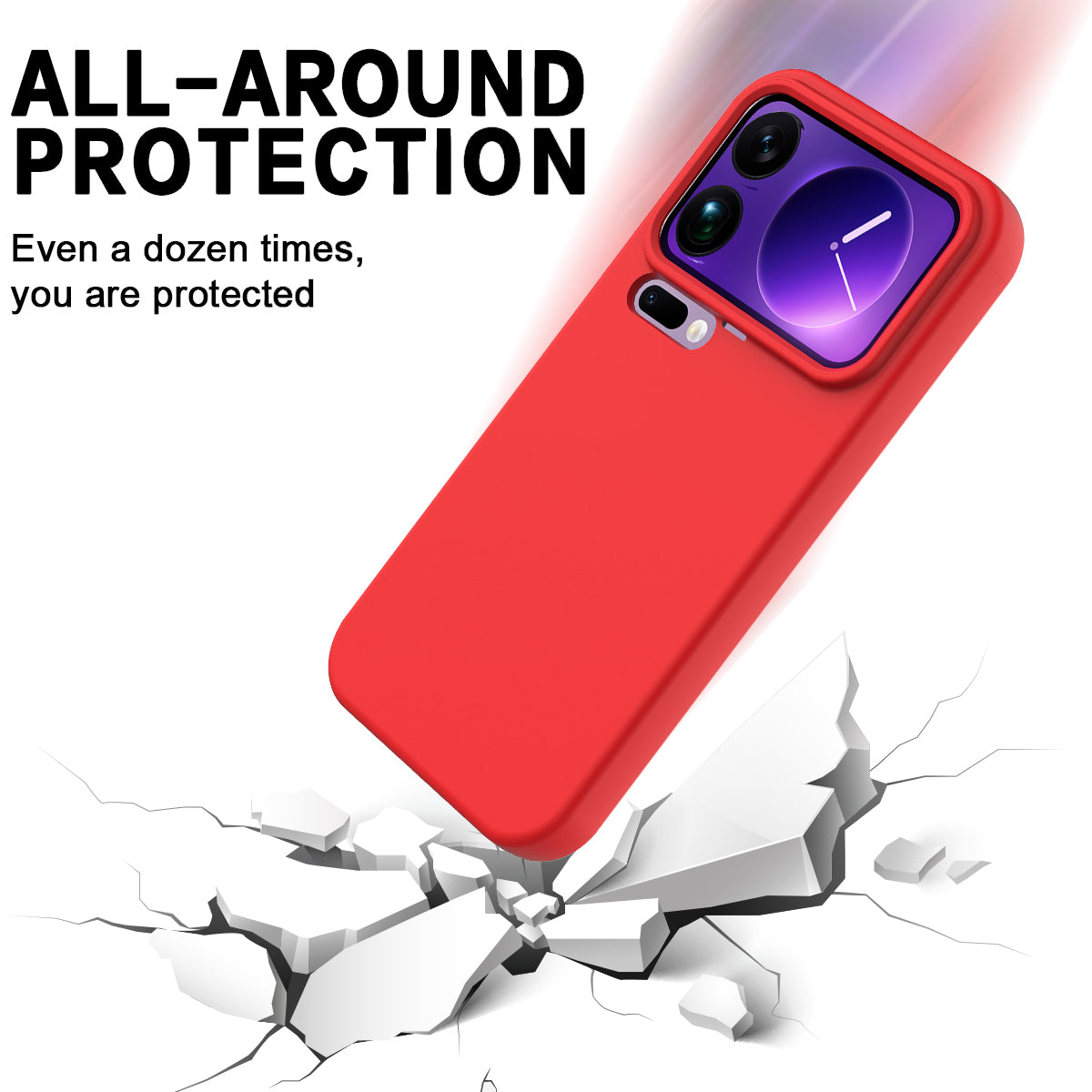 For Xiaomi 17 Pro Max Liquid Silicone Case Phone Back Cover with Hand Strap - Red