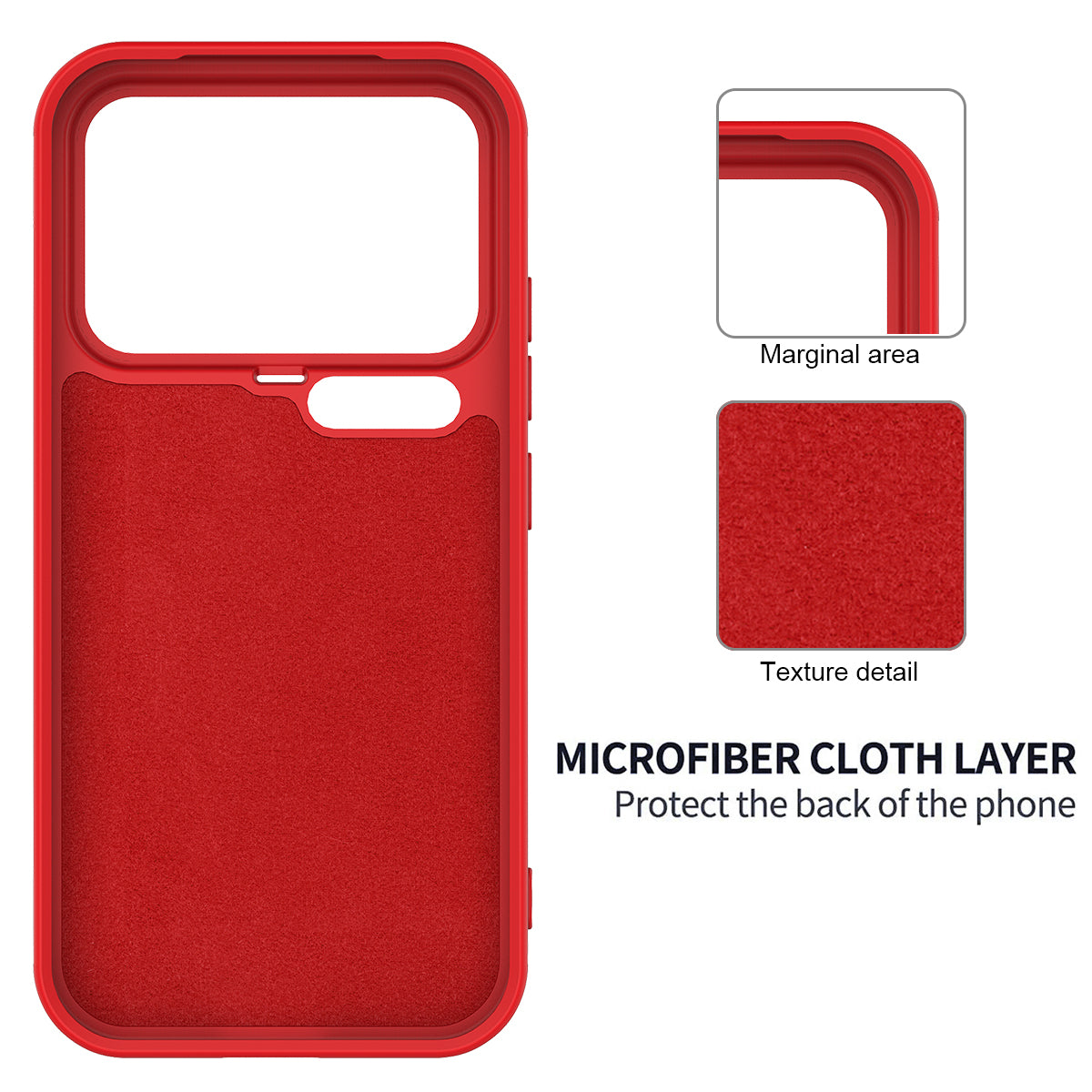 For Xiaomi 17 Pro Max Liquid Silicone Case Phone Back Cover with Hand Strap - Red