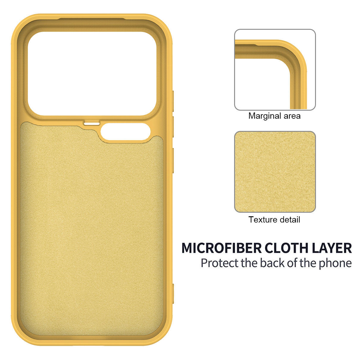 For Xiaomi 17 Pro Max Liquid Silicone Case Phone Back Cover with Hand Strap - Yellow