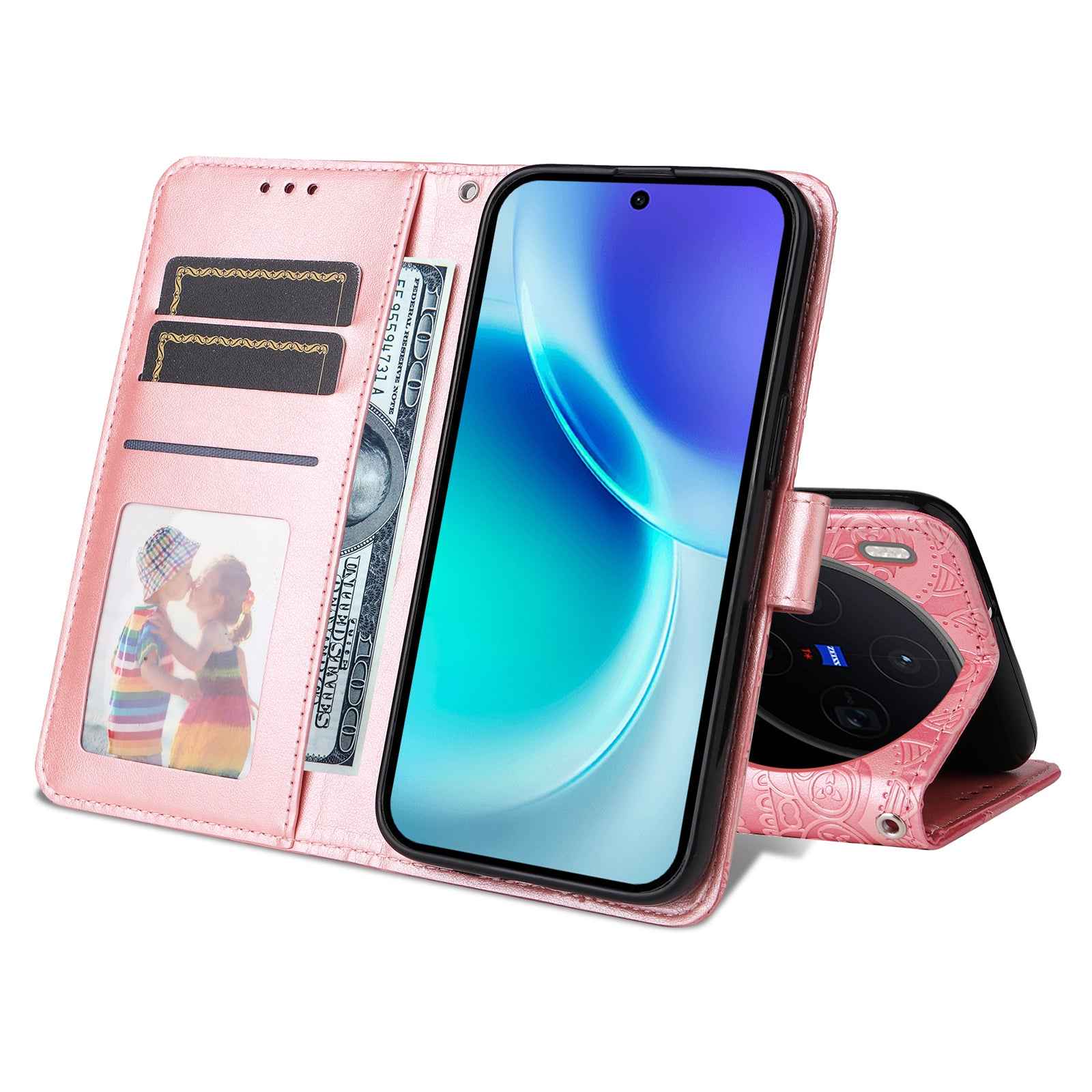 For vivo X300 5G Case Sunflower Imprint Leather Wallet Phone Cover - Pink