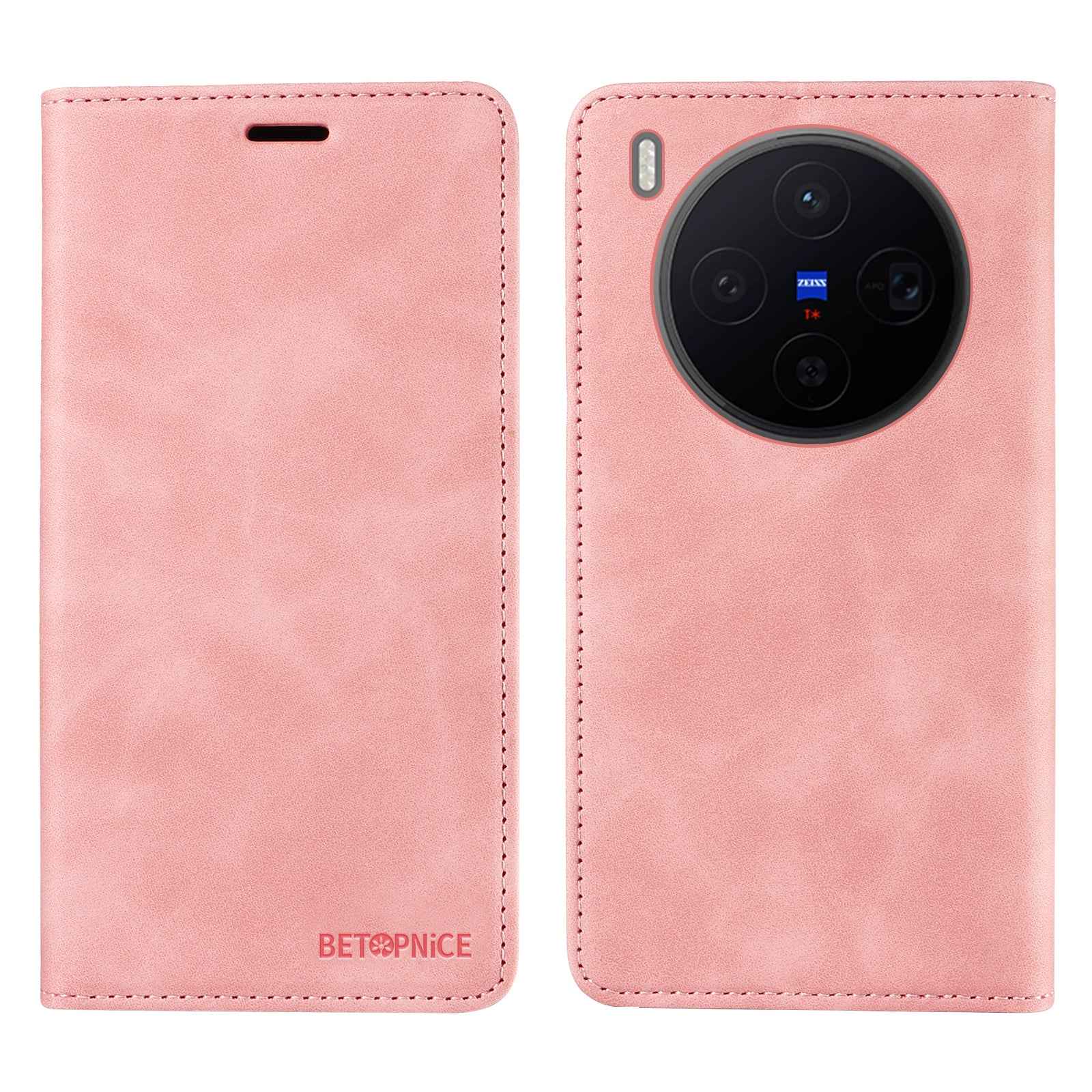 BETOPNICE For vivo X300 5G Case  Magnetic Closure RFID Blocking Wallet Stand Leather Phone Cover - Pink
