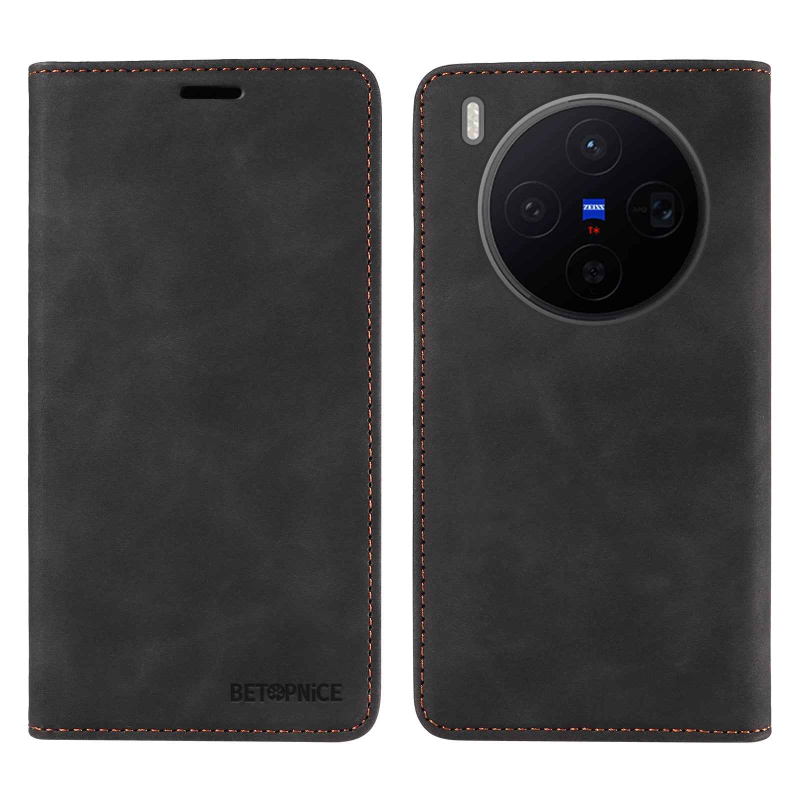 BETOPNICE For vivo X300 5G Case  Magnetic Closure RFID Blocking Wallet Stand Leather Phone Cover - Black