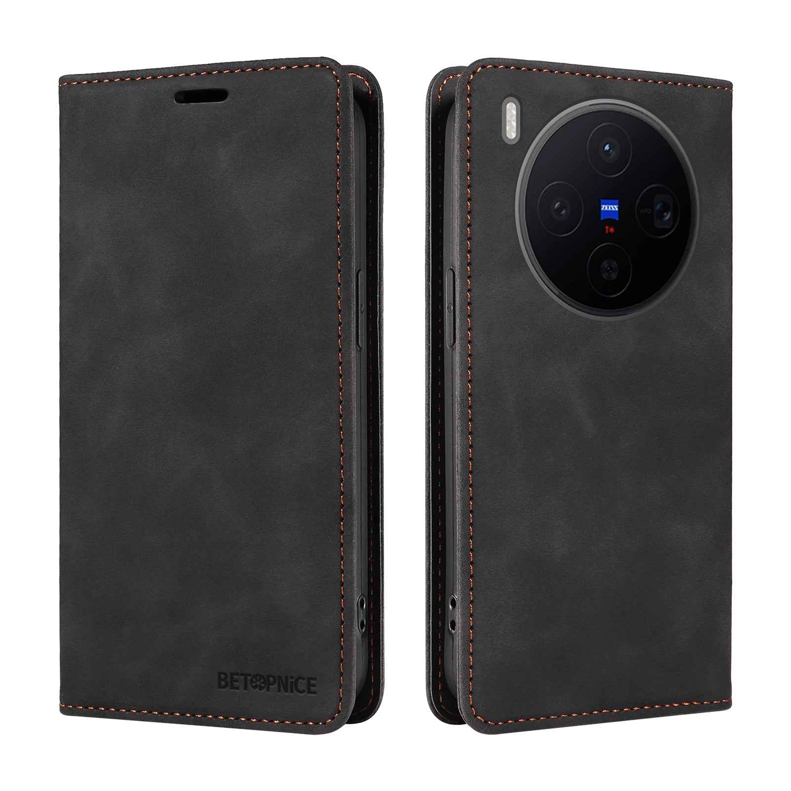 BETOPNICE For vivo X300 5G Case  Magnetic Closure RFID Blocking Wallet Stand Leather Phone Cover - Black