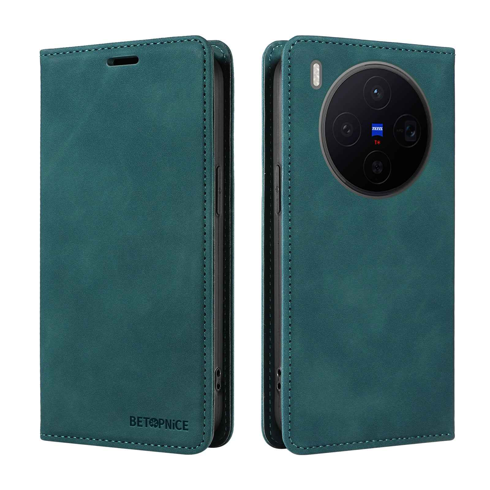 BETOPNICE For vivo X300 5G Case  Magnetic Closure RFID Blocking Wallet Stand Leather Phone Cover - Green
