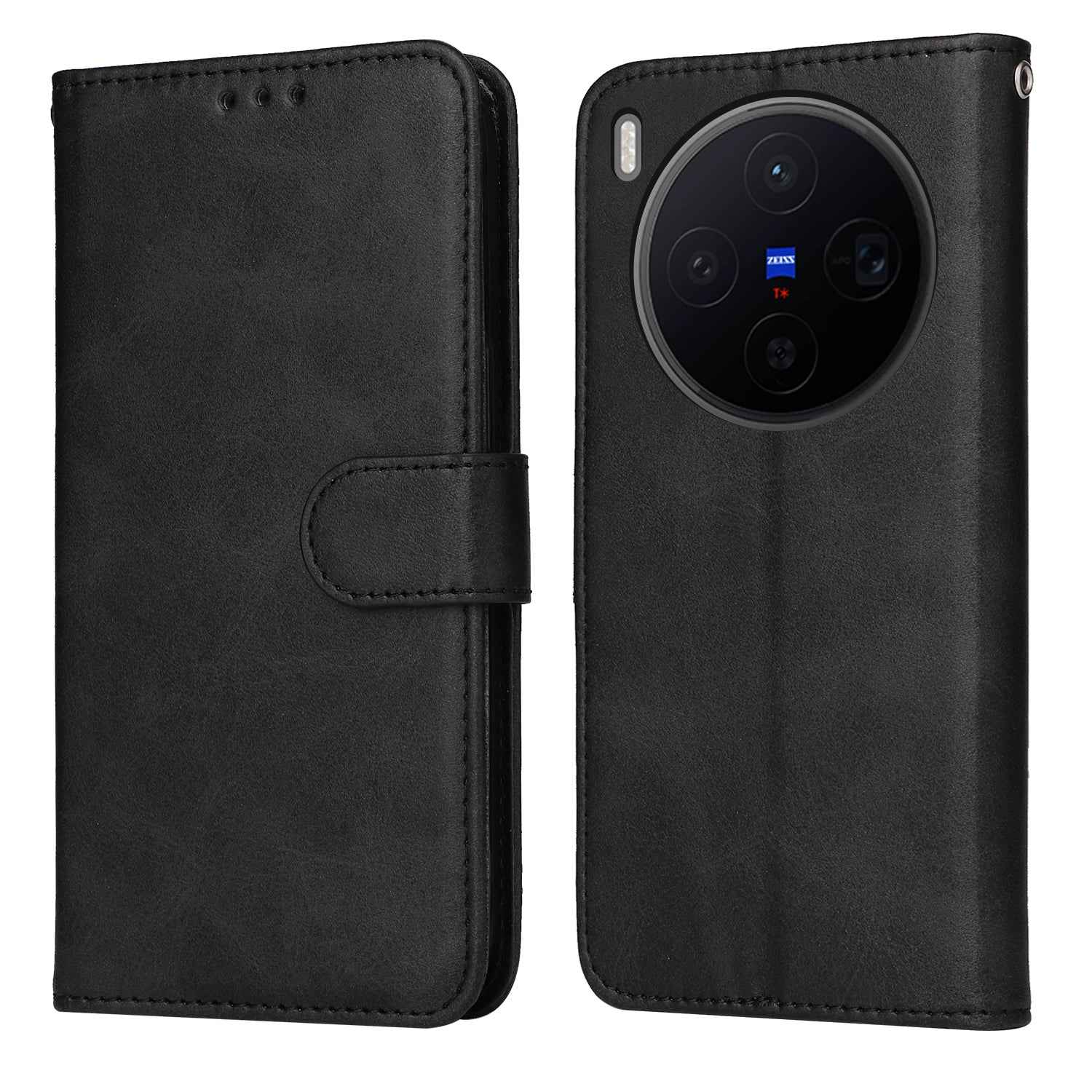 For vivo X300 5G Case Wallet PU Leather Folio Flip Phone Cover - Black
